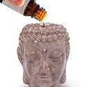 Buddha Head Oil Warmer 4.5&quot; High Ceramic Zen Tealight Calming Style Gray - $22.76