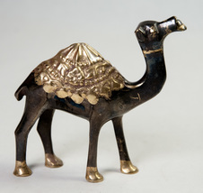 Brass Camel Figurine 4.25&quot; Tall Decorative - $6.00