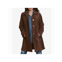 Roaman&#39;s Plush Fleece Jacket size Medium Brown Car Coat Best Seller msrp... - $39.59