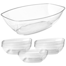 12 Pack Oval Plastic Serving Bowls For A Party - Disposable Serving Bowl... - $50.99