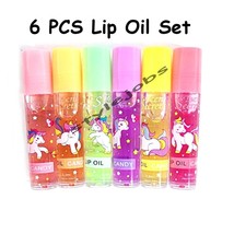 Sweet Candy Flavor Roll On Lip Oil Lip Gloss Vitamin E &amp; A 6 PCS Set - £5.96 GBP