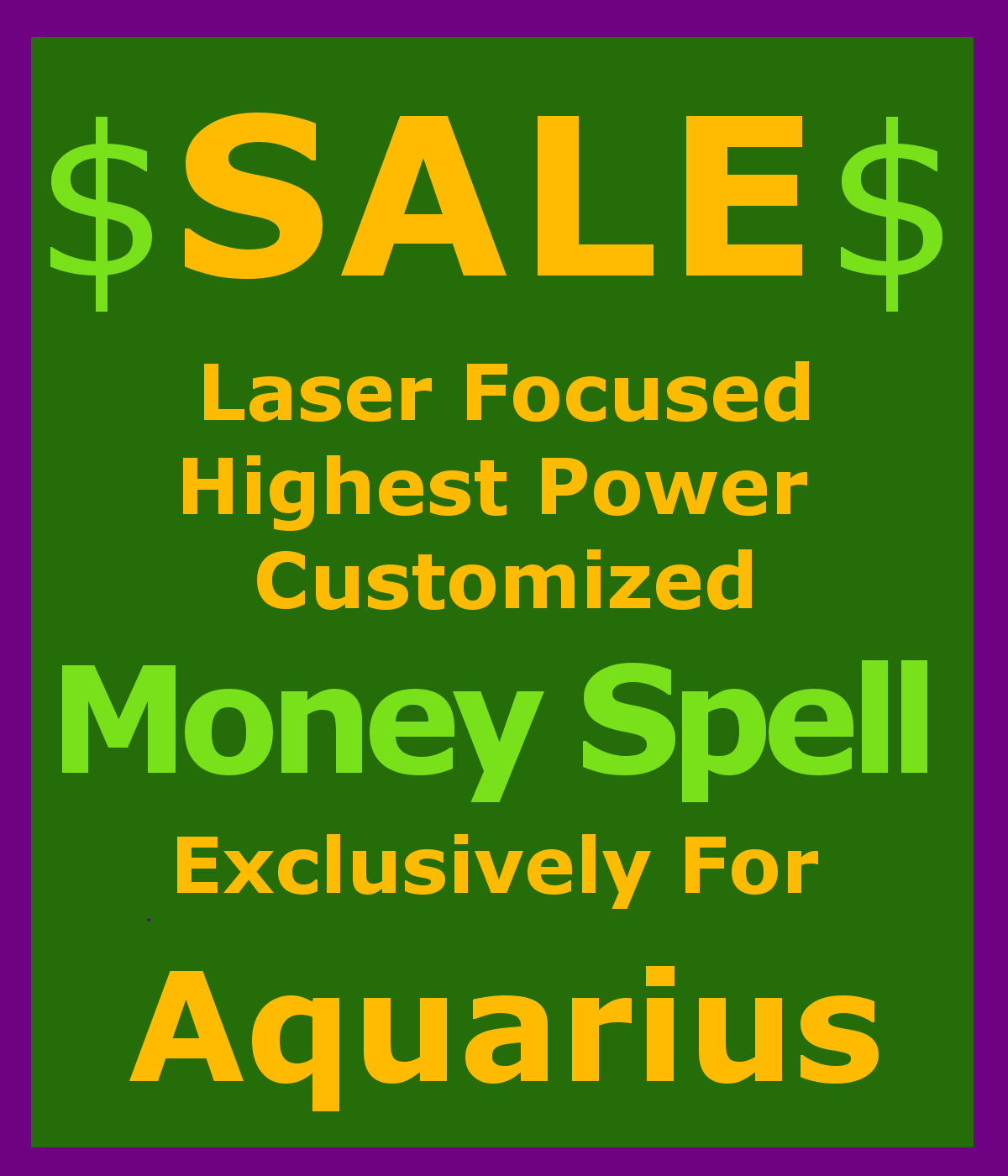 sfg Sale Billionaire Wealth Spell Custom Ritual Aquarius Betweenallworlds  - $129.50