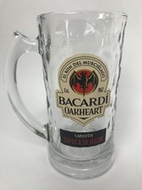 Smooth Spiced Rum Textured Glass Beer Stein Mug Bat Logo Bacardi Oakheart - £7.83 GBP