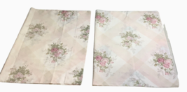 2 Vintage Martex Pillowcase Standard Pink Rose 30&quot; x 20&quot; Percale - £13.08 GBP