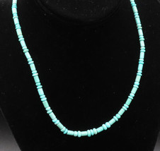 SOUTHWESTERN 925 Silver - Vintage Turquoise Beads &amp; Etched Cone Necklace... - £75.62 GBP