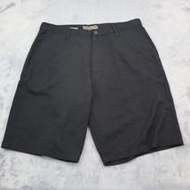 Burnside Shorts Mens 38 Black Pinstriped High Waist Flat Front Chino Bot... - $22.75