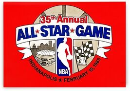 NBA 35th Annual All Star Game 12x8in Metal Sign Indianapolis 1985 - $34.84 CAD
