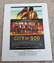 City Of God Movie Production Notes Alice Braga Fernando Meirelles Paulo Lins - £6.21 GBP