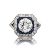 Round Cut 2.40Ct White Moissanite White Gold Plated Engagement Ring in Size 8.5 - £120.86 GBP