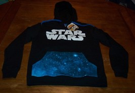 STAR WARS Galaxy Far Far Away Stars HOODIE HOODED Sweatshirt SMALL NEW w... - £39.56 GBP