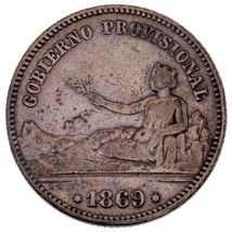 1869 España (Gobierno Provisional) Peseta Moneda de Plata Km#652 - £38.50 GBP