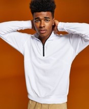 And Now This Men&#39;s Seamed Half Zip Sweatshirt in White-Size XL - $19.97