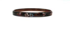 Vintage Chinese Copper Cloisonne Bangle Bracelet 2.5&quot; inner diameter - £23.74 GBP