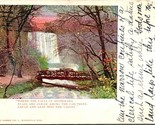 Vtg Postcard 1909 Minnehaha Falls &amp; Bridge Minneapolis MN w Poem Hammon ... - $8.86