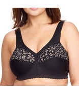 Glamorise #1001 Full Figure Cotton Blend Support Bra Black/Beige Size 46... - €25,87 EUR