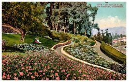 #2274 Elysian Park Los Angeles Flower Beds CA Mitchell Postcard 1910 - £9.45 GBP