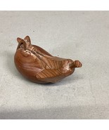 Hand Carved Wooden Grasshopper On Pear Miniature Trinket Box Figurine - $282.06 MXN