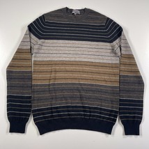 Vince Sweater Mens S Gray Brown Beige Striped Camel Hair Wool Blend Crew Neck - £36.50 GBP