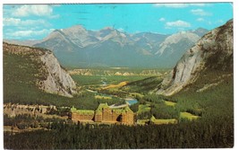 Alberta Postcard Banff Springs Hotel &amp; Bow Valley Tunnel &amp; Sulphur Mountain - £2.28 GBP