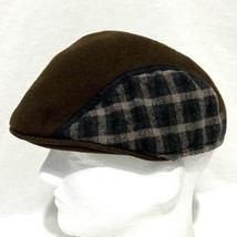 Bigalli Wool Felt Ascot Cap Brown Plaid Driving Golf Newsboy Hat Adult S... - £18.61 GBP