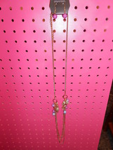 Paparazzi Necklace & Earring Set (New) Pastel Beads W/GOLD Charms & Loops #823 - $8.58