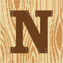 Pepita Needlepoint kit: Letter N Wood, 7&quot; x 7&quot; - £39.54 GBP+