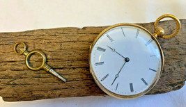 18K Yellow Gold Vtg Ornate GENEVE Pocket Watch #11907 &amp; Key 51.9g Jewelry REPAIR - £1,593.95 GBP