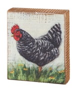 Primitives by Kathy Farmhouse Plymouth Rock Chicken Decorative Wooden Bl... - $17.53 CAD