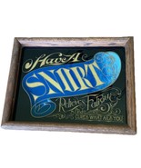 VINTAGE “HAVE A SNORT” BLUE REVERSE PAINTED GLASS SIGN/TRAY WITH FOIL LE... - $240.00