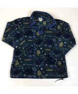 Vintage LL Bean Womens 1/4 Snap Fleece Pullover Print Moose Bear Trout T... - $108.53 CAD