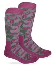 Huntworth Socks Girls Warm Thermal Merino Wool Camo Cushion Crew Boot 2 PK - $15.99