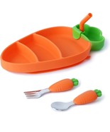 Baby Silicone Sectioned Suction Plate. Carrot.  NIP - £14.79 GBP