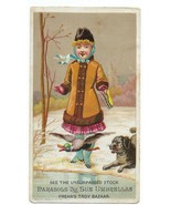 Circa 1900 Frears Troy Cash Bazaar NY trade card little girl ice skating - €17,15 EUR