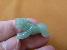 Y-TIG-502) Green aventurine 1&quot; TIGER gemstone FIGURINE CAT tigers wild cats - £6.75 GBP