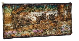 Vintage Mid-Century Moroccon Tapestry Beautiful Bear 38x18.5 Loomed Wall Hanging - £23.67 GBP