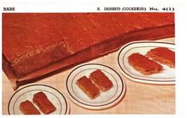 Vintage 1950 Bars Recipe Print Cover 5x8 Crafts Decor - £15.46 GBP