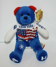 Team Ring Beans Plush Teddy Americas Team 8&quot; 2002 Winter Olympics A H Feet New - £36.30 GBP