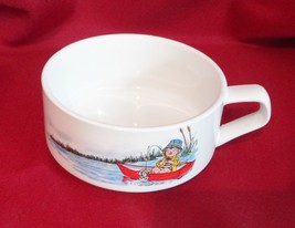 Campbell Kid 10 oz Handled Soup Mug Bowl Fishing Row Boat - £11.78 GBP