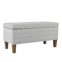 HomePop Textured Large Decorative Storage Bench, Gray and Brown, 36 x 16... - £174.94 GBP