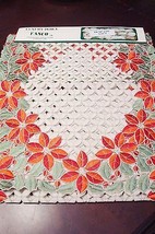 Luxury Doily by FANCO, vibrant poisettias, 16x54, table runner. new[10] - $34.65