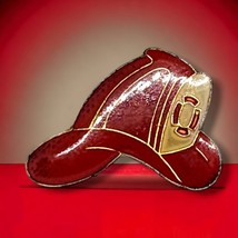 Vintage Red Fire Hat Lapel Hat Cap Pin Tie Tac Firemen - $3.37
