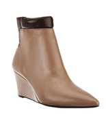 NEW HALSTON 7.5 M wedges tan brown boots booties shoes leather designer  - £63.20 GBP