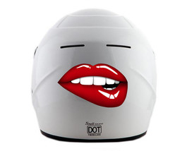 Helmet Motorcycle  Dirt bike stickers removable decal red lips - £4.69 GBP