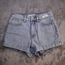 PacSun Shorts Women 22 Light Wash Blue Denim Mom High Waisted Rolled Cuff - $21.76