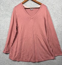 J.Jill Womens Womens Sweater XL Dusty Rose V-Neck Long Sleeve  Pullover ... - $22.65