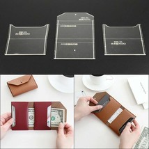 Set Acrylic Leather Craft Folding Wallet Pattern Template Diy Stencil Ba... - £15.40 GBP