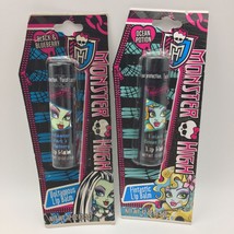Monster High Set 2 Lip Balm Voltageous Black &amp; Blueberry Fintastic Ocean Potion - £11.79 GBP