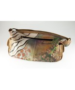 Anuschka Leather Print Hand-Painted Purse with Pockets and Zippers - £190.50 GBP