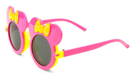 Kids Pink Yellow Mouse Ears Flip Out Sunglasses Clear Lens Mickey Minnie Cute - £6.03 GBP
