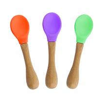 3-Piece Bamboo Silicone Utensil Set - Baby-Safe Weaning Cutlery - $7.75